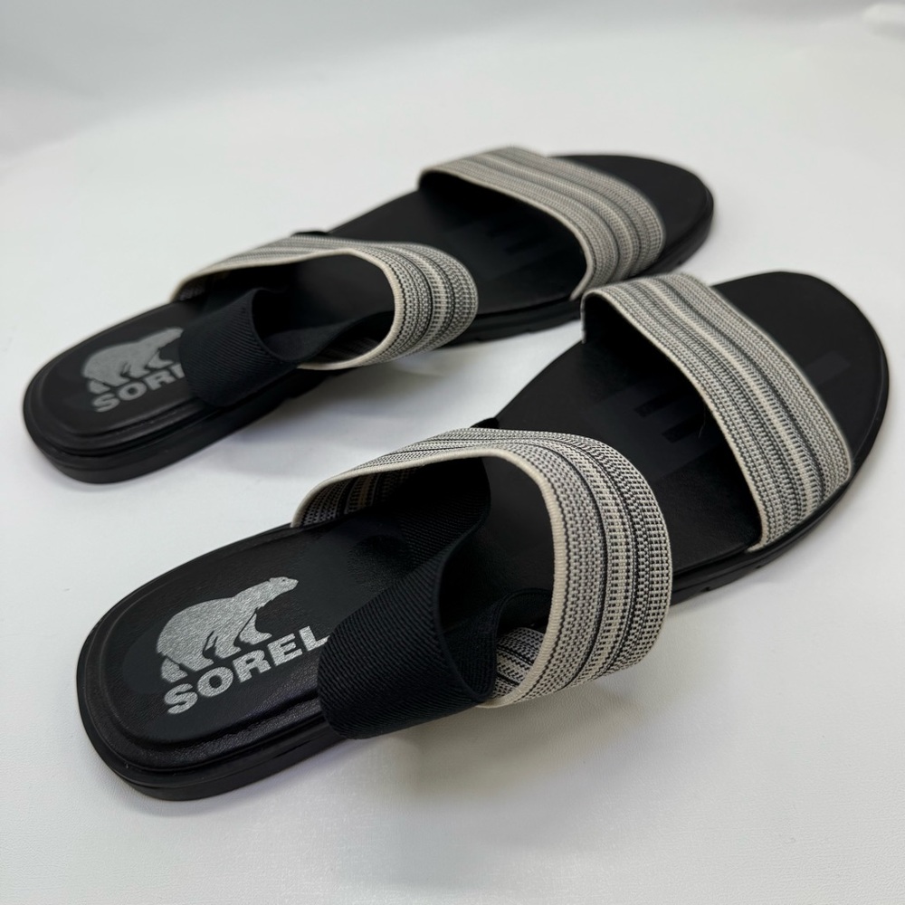 SOREL‎ Ella Strap Striped Sandals Sling back elastic Vacation Resortwear cruise